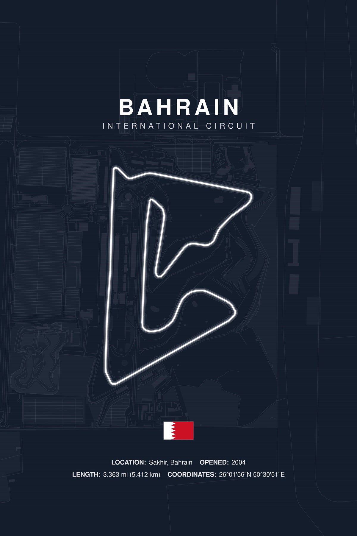Bahrain Circuit Poster — Sakhir — Midnight