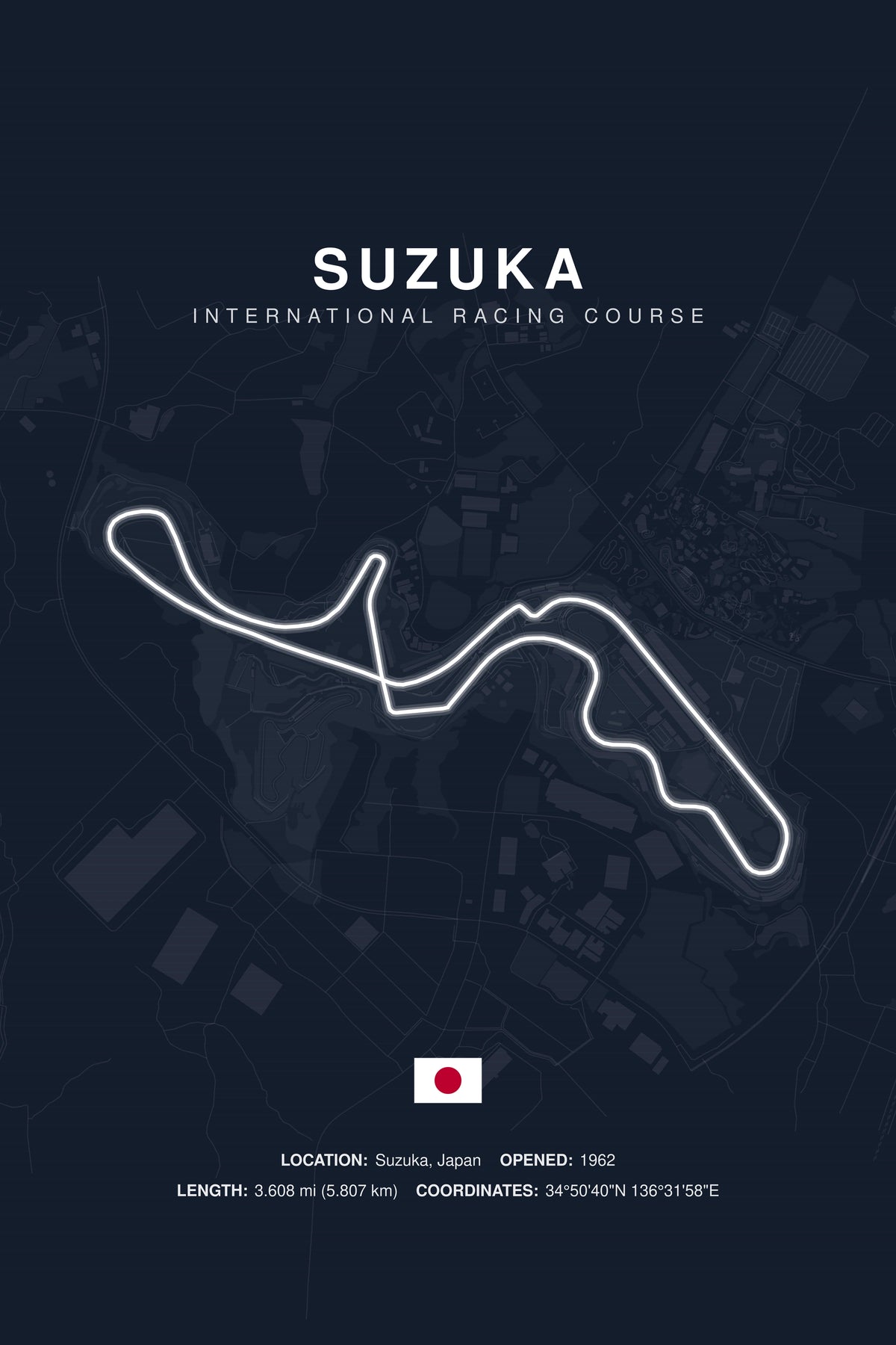 Suzuka Circuit Poster — Japan — Midnight