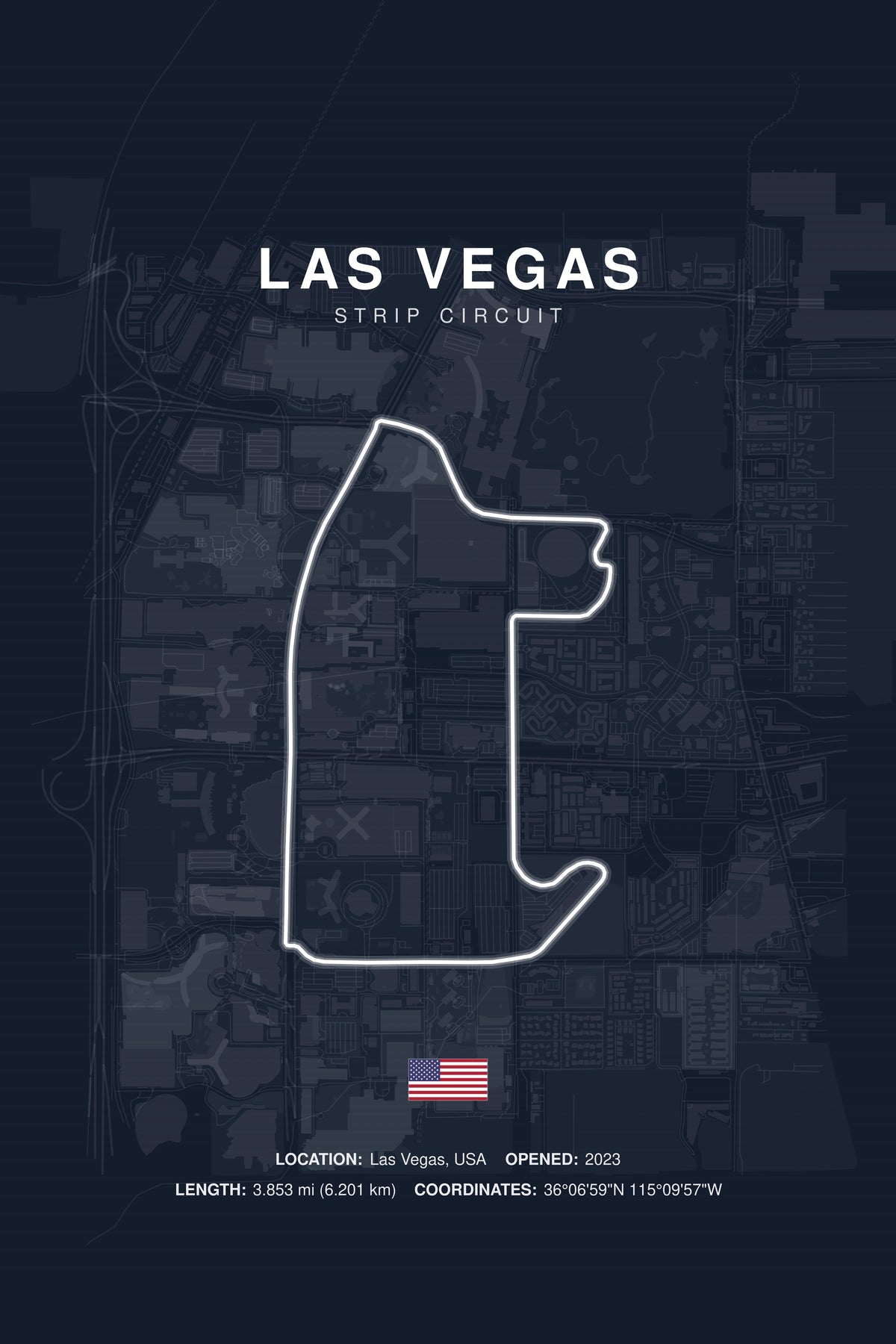 Las Vegas Circuit Poster — USA — Midnight