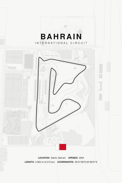 Bahrain circuit poster in Ivory, unframed — Avero Circuits