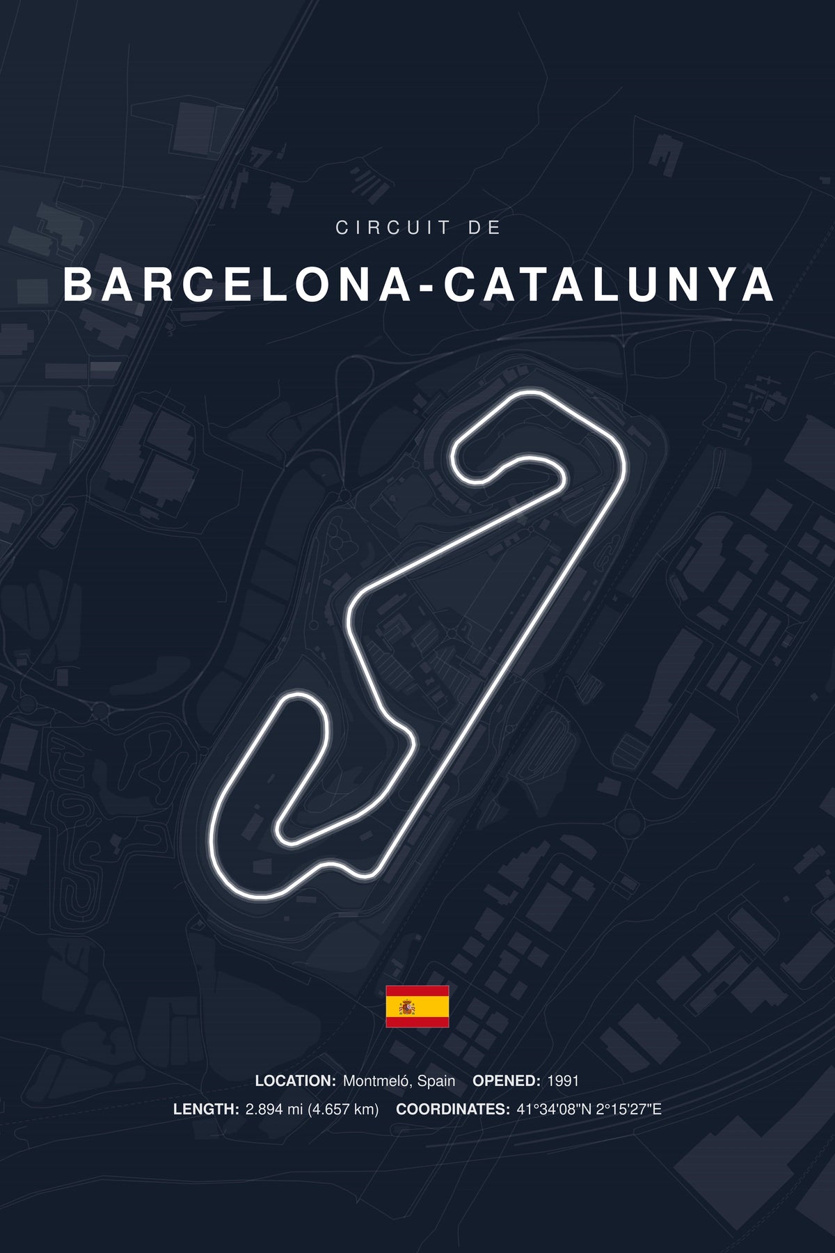 Barcelona-Catalunya Circuit Poster — Spain — Midnight