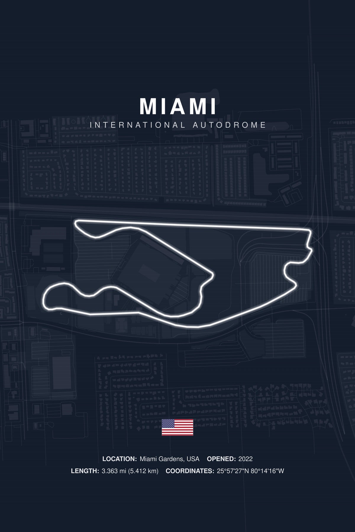 Miami Circuit Poster — USA — Midnight