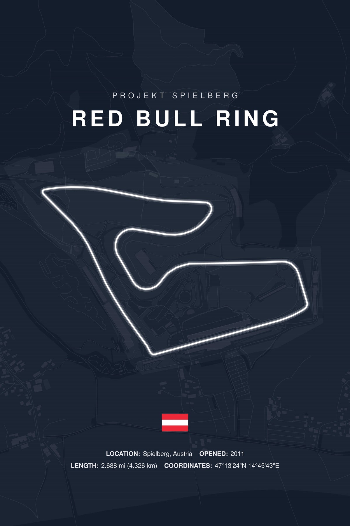 Spielberg Circuit Poster — Austria — Midnight